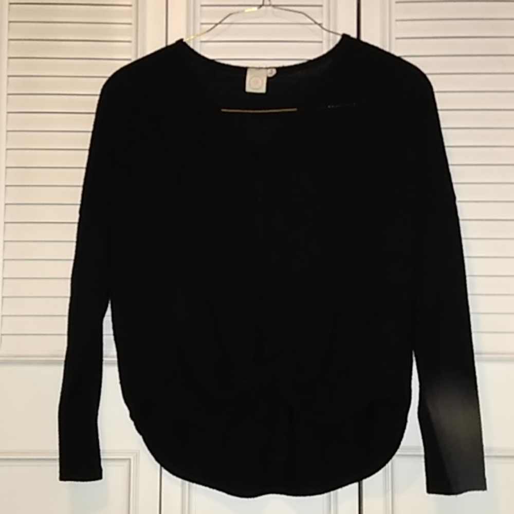 Black tie front button up